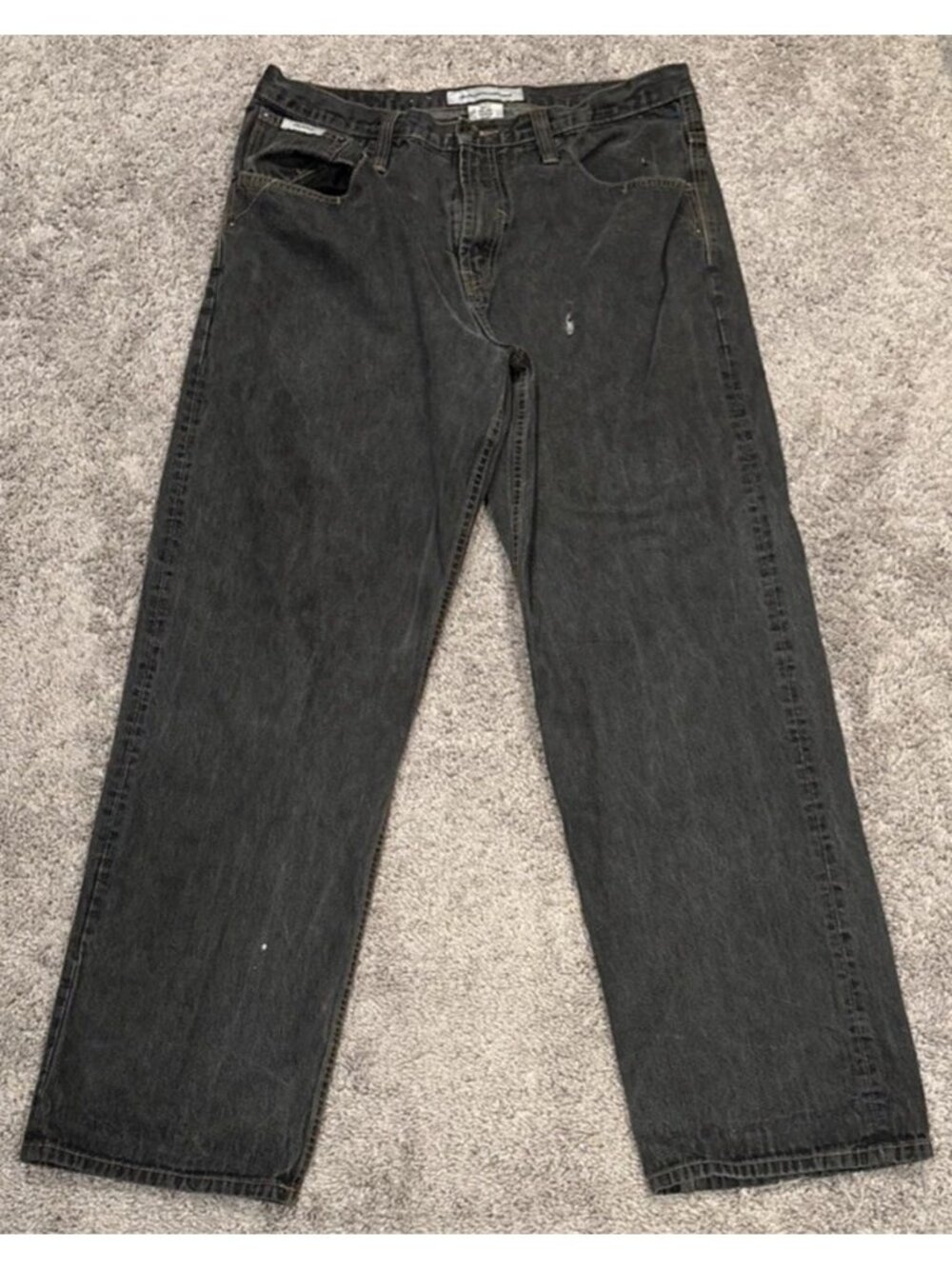 Rocawear Dark Wash Jeans 36x32 Y2K Vintage Hip Hop Wide Leg Baggy Skater 90s